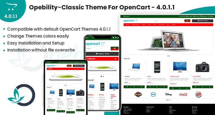 Opebility - OpenCart 4.0.1.1 için Klasik Tema