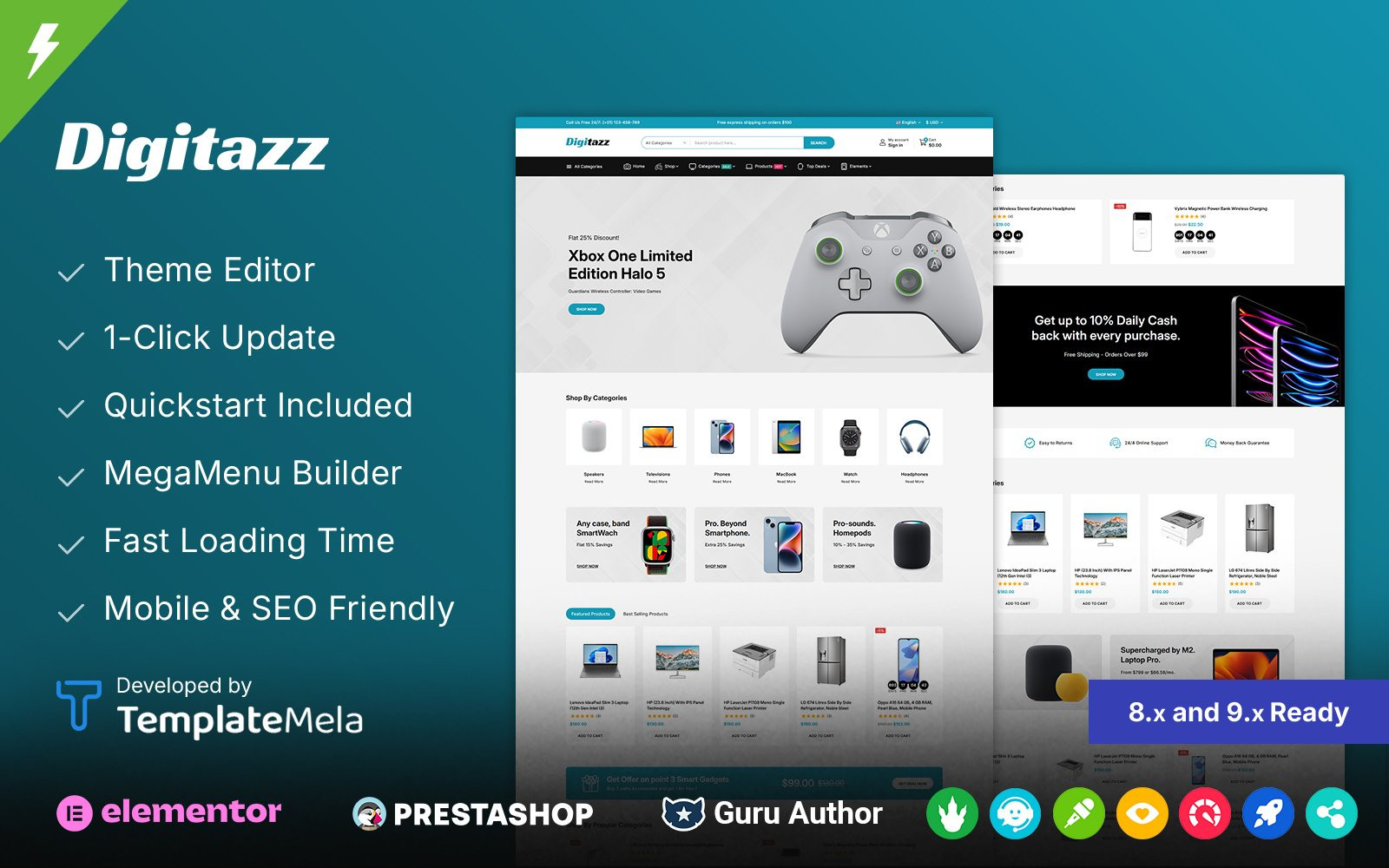 Elektronik Mağazası ve Dijital Ürün Mağazası PrestaShop Teması