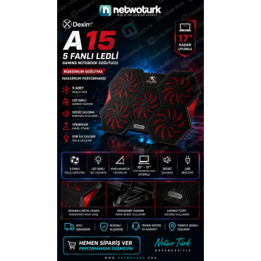 Dexim A15 5 Fanlı Ledli Gaming 17'' Notebook Soğutucu - DNA004