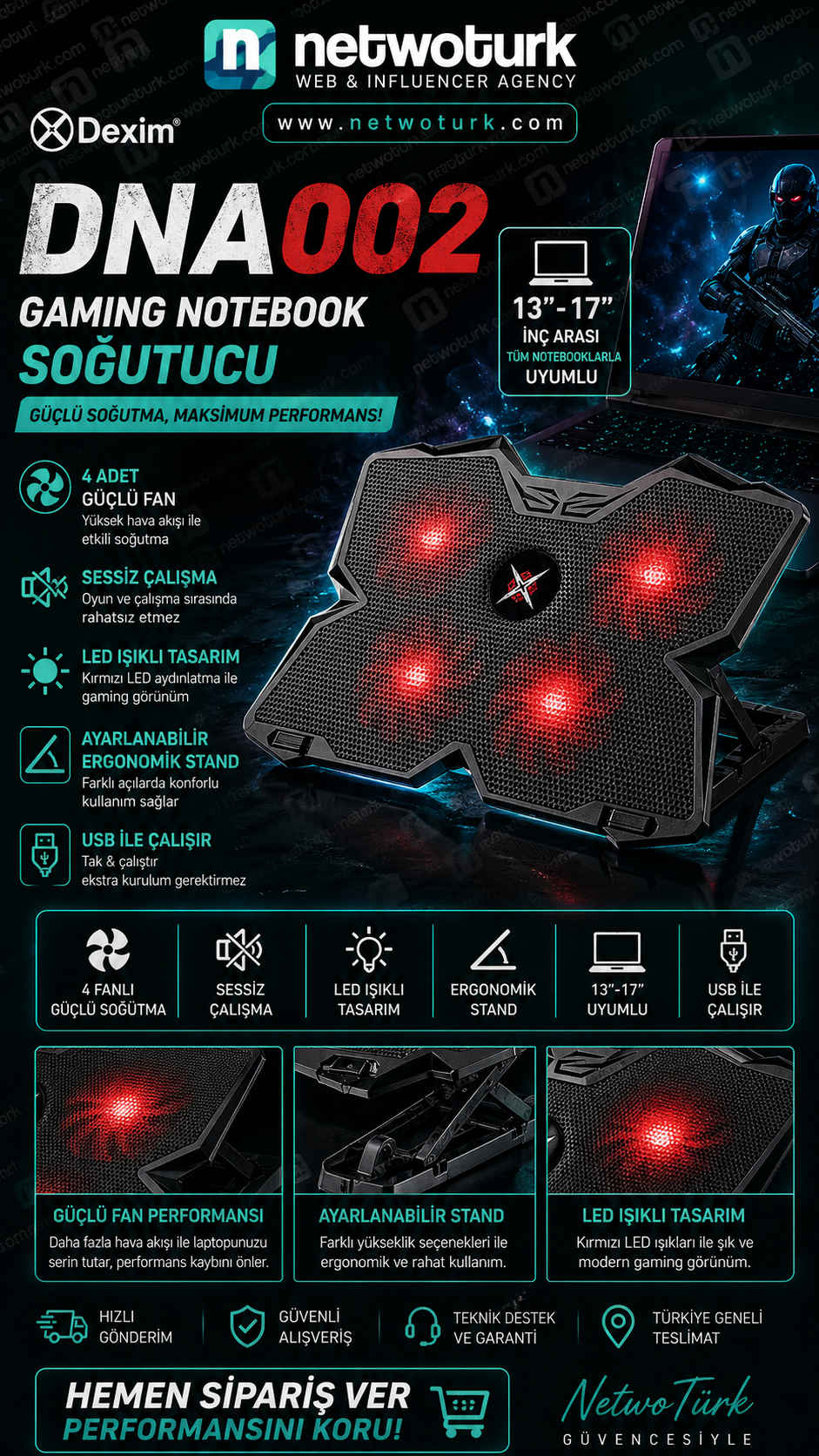 Dexim Dna002 Gaming Notebook Soğutucu