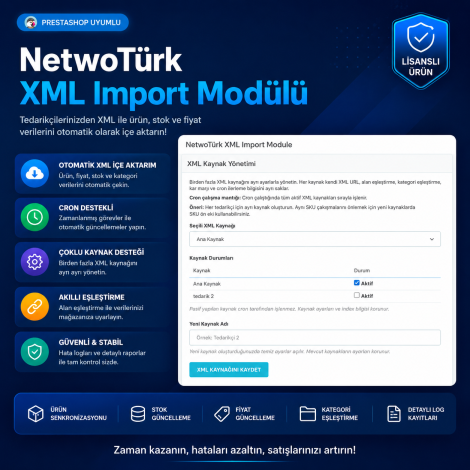 NetwoTürk XML Import Modülü V1 – Prestashop XML Ürün Aktarma