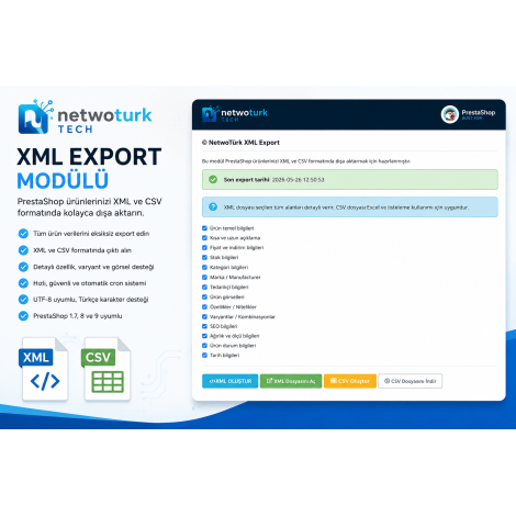 NetwoTürk XML Export Modülü